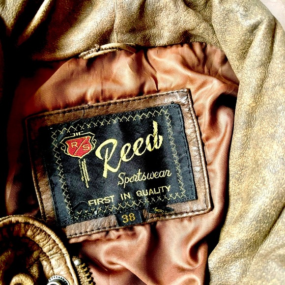 Reed Sportswear Vintage/Retro Brown Genuine Leather Jacket Size 38 Unisex - Picture 4 of 16